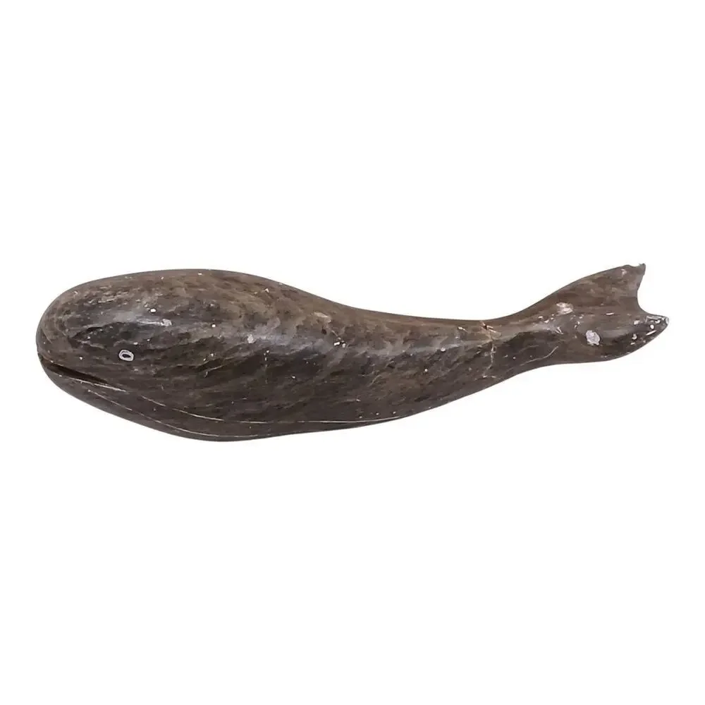 1960s Artist Dimu Soapstone Whale Carved‎ Stone Sculpture Figurine Collectible